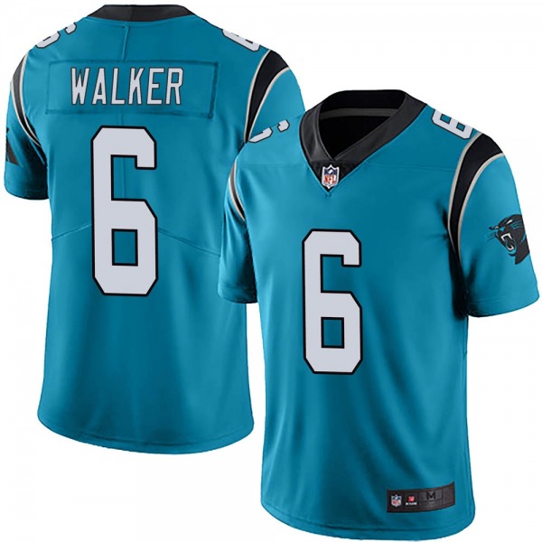Men's Carolina Panthers #6 P.J. Walker Blue Vapor Untouchable Limited Stitched Jersey